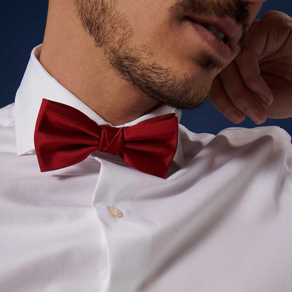 NŒUD PAPILLON TWILL BORDEAUX – Image 3