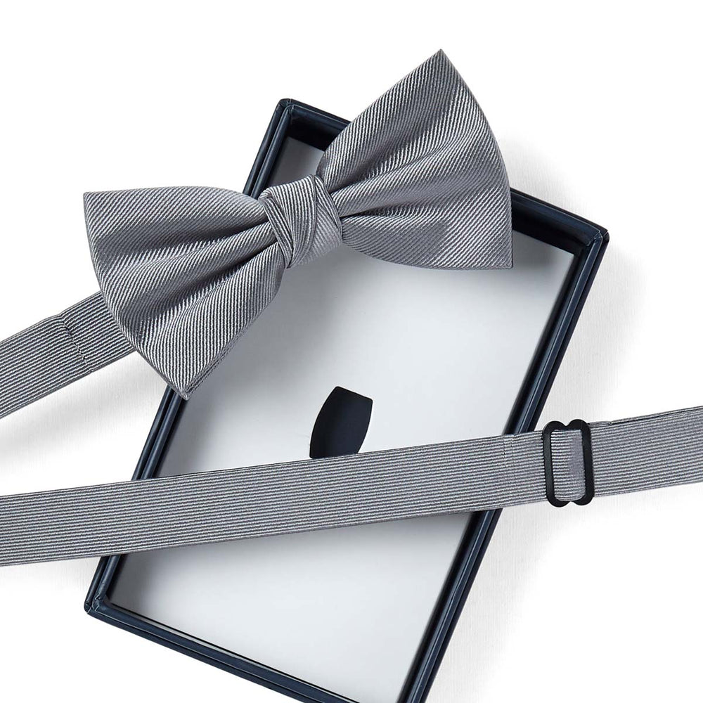 NOEUD PAPILLON TWILL GRIS CLAIR – Image 3