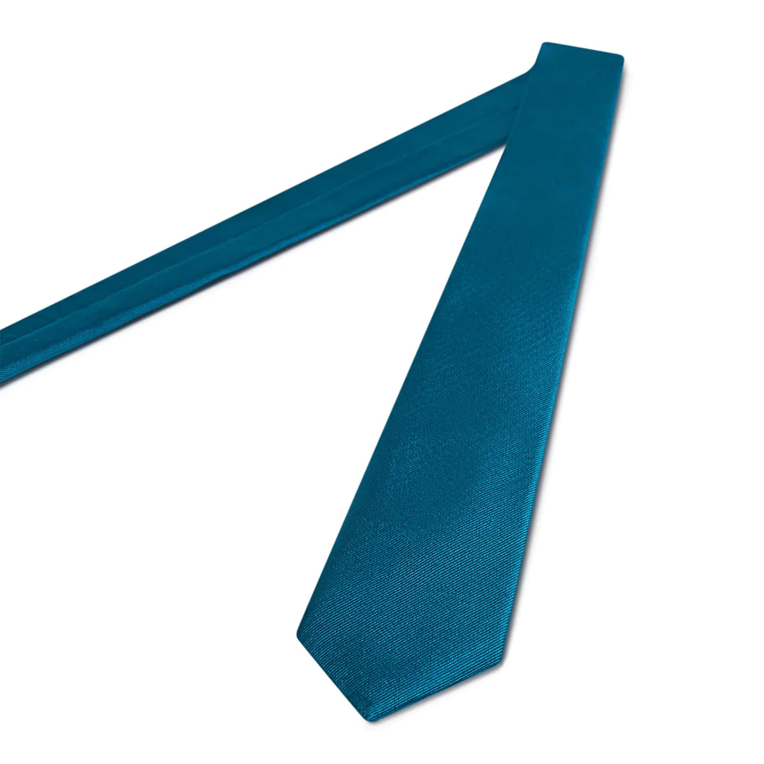 CRAVATE FINE TWILL BLEU CANARD – Image 3