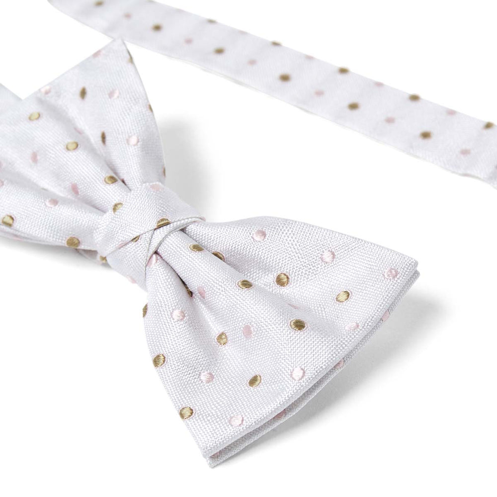 NOEUD PAPILLON À POIS ROSES ET CAMEL – Image 4