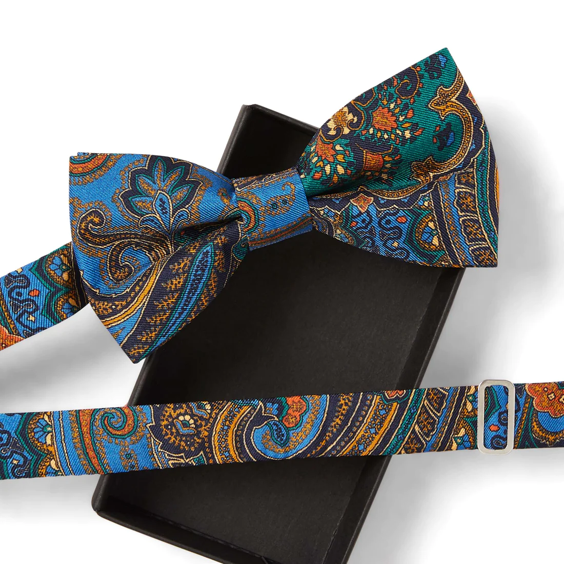 NOEUD PAPILLON PAISLEY BLEU MARINE – Image 2