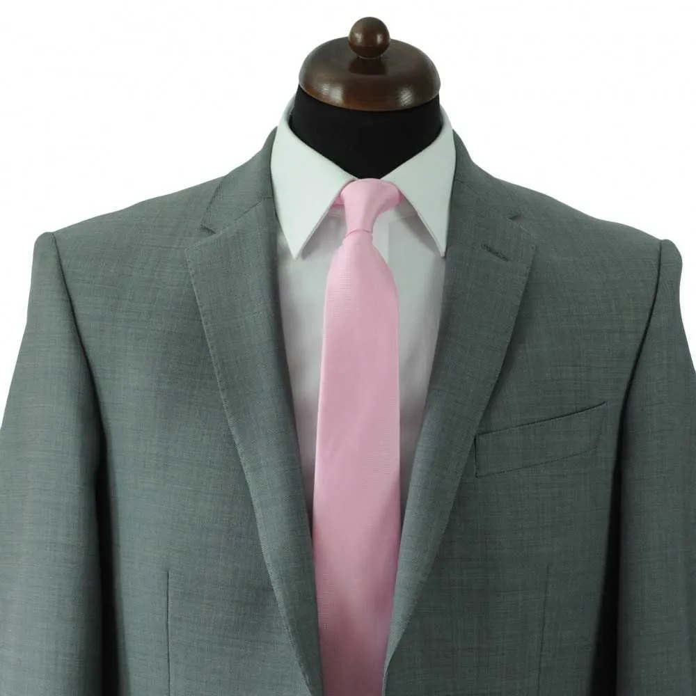 CRAVATE CLASSIQUE HOMME. TRÈS FIN QUADRILLAGE ROSE – Image 5