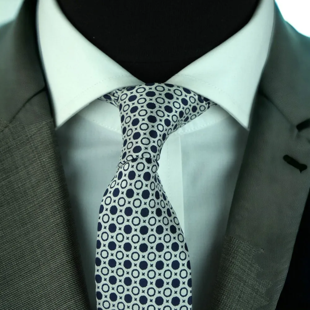 CRAVATE HOMME DE MARQUE UNGARO. BLANC À MOTIFS RONDS – Image 6