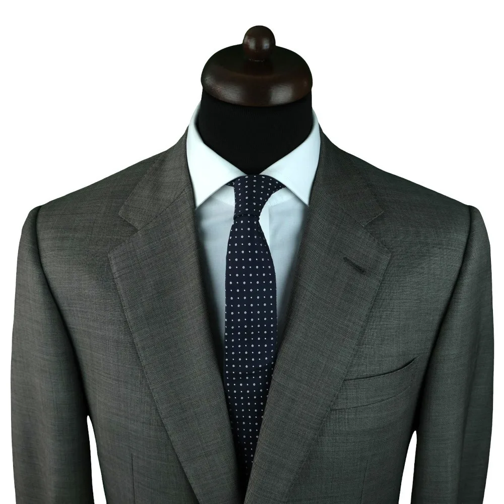 CRAVATE HOMME DE MARQUE UNGARO. BLEU À MOTIFS RONDS ET POIS – Image 3