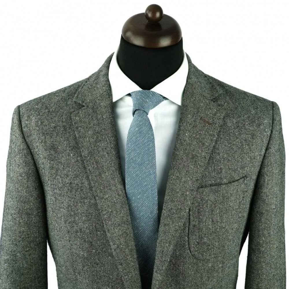 CRAVATE HOMME DE MARQUE UNGARO. BLEU "IL-DE-PERDRIX" EN COTON ET SOIE – Image 3