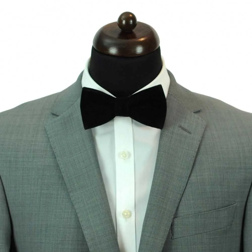 NOEUD PAPILLON HOMME EN VELOURS UNI NOIR – Image 3