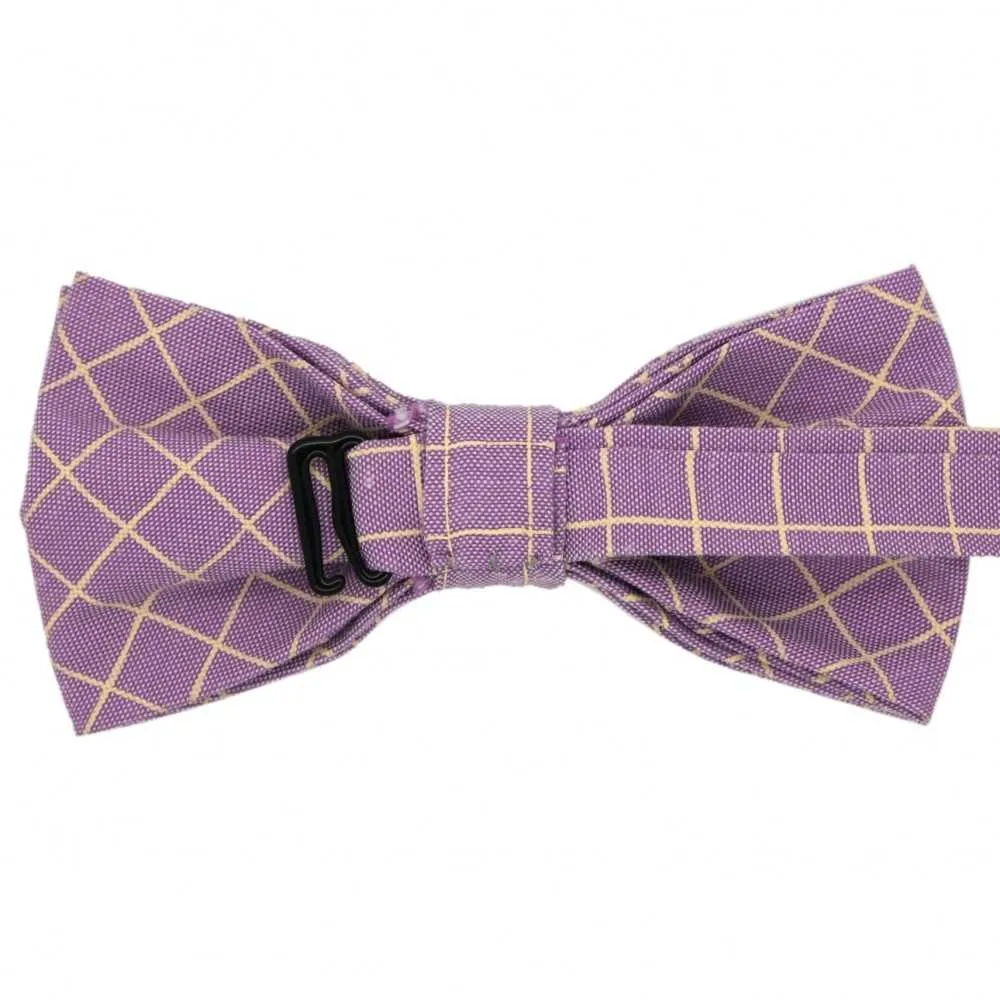 NOEUD PAPILLON PASTEL À FINS CARREAUX. VIOLET – Image 4