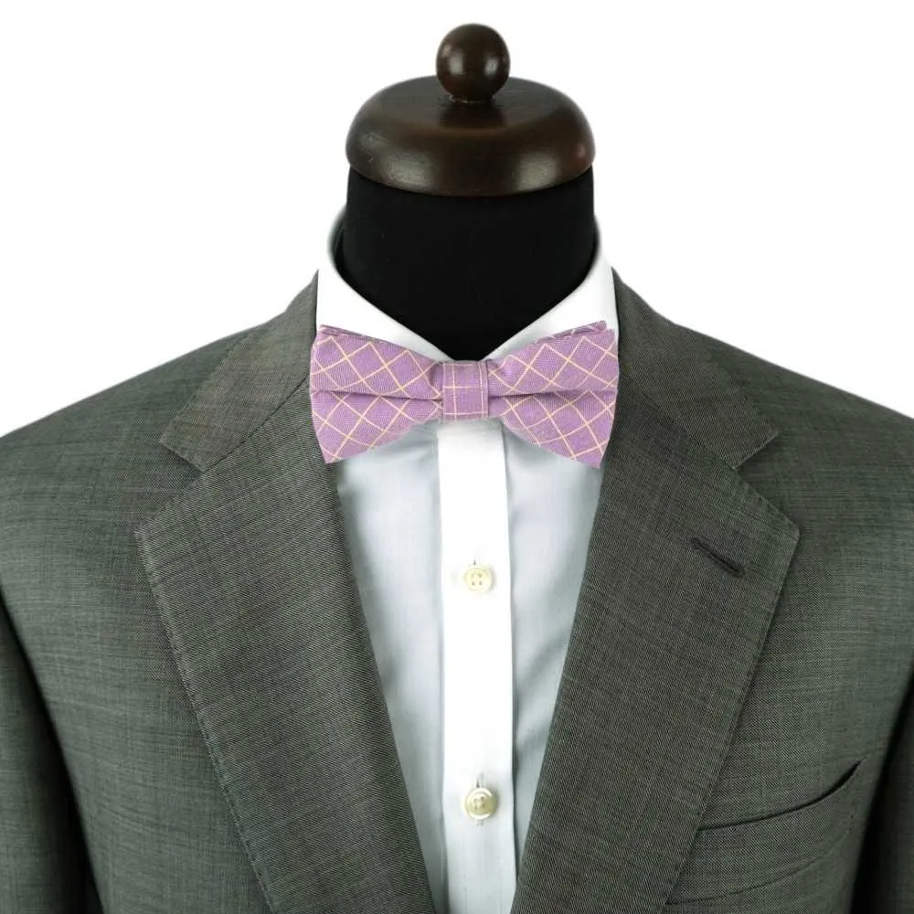 NOEUD PAPILLON PASTEL À FINS CARREAUX. VIOLET – Image 6