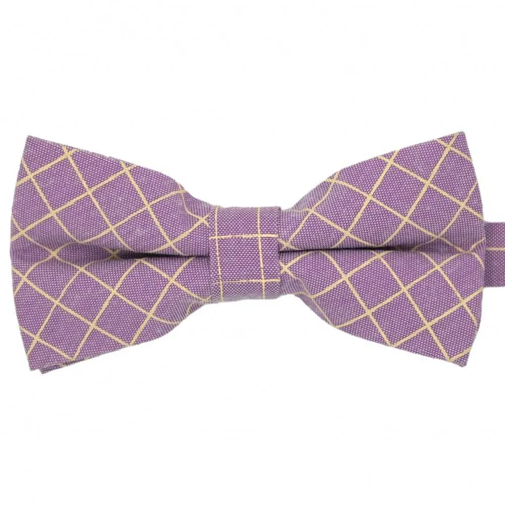 NOEUD PAPILLON PASTEL À FINS CARREAUX. VIOLET – Image 5