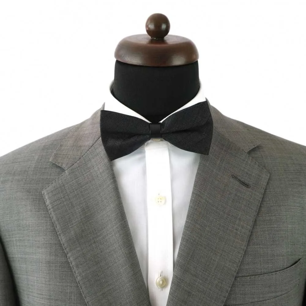 NOEUD PAPILLON POUR HOMME MODE ANGLAISE. NOIR À FINS CAREAUX – Image 4