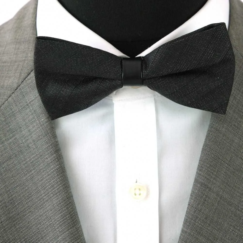 NOEUD PAPILLON POUR HOMME MODE ANGLAISE. NOIR À FINS CAREAUX – Image 3